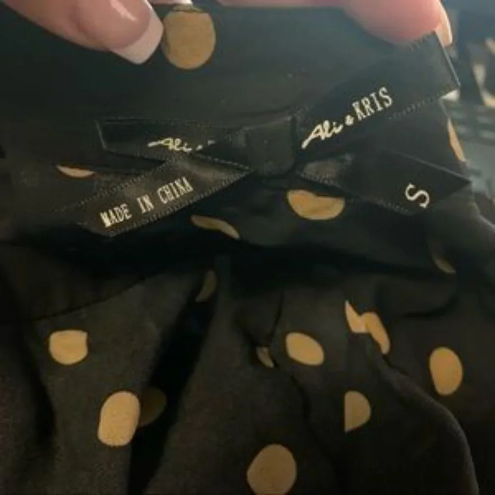 Ali & Kris Black/ Tan Sheer Polka Dot Top Size: S - Picture 6 of 6